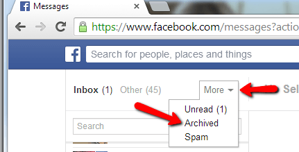 Search Facebook Archived